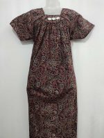 Traditional Ajrakh Nighty, 55 Inches Length - Maroon - Image 4