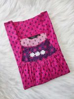 Traditional Cotton Nighty, 55 Inches Length - Rose - Image 3