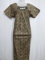 Traditional Cotton Nighty, 55 Inches Length - Light Yellow - Image 4