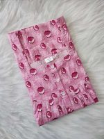 Comfortable Front Open Cotton Nighty With Buttons - 57 Inches long - Rose - Image 3