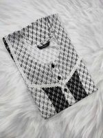 Comfortable Churidar Model Cotton Nighty - 55 Inches Long - White + Black - Image 3