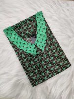 Comfortable Churidar Model Cotton Nighty with Peter-Pan Collar - 55 Inches Long - Black + Green - Image 3