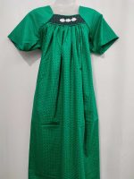 Traditional Cotton Nighty, 55 Inches Length - Green - Image 4