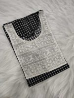 Comfortable Churidar Model Cotton Nighty, 55 Inches Long - Black - Image 3