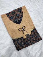 Traditional Cotton Nighty, 55 Inches Length - Blue - Image 3