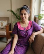 Comfortable Churidar Model Cotton Nighty with Buttons - 55 Inches Long - Violet