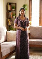 Comfortable Churidar Model Cotton Nighty - 55 Inches Long - Image 2