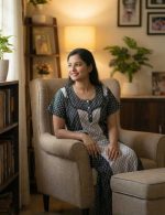 Comfortable Churidar Model Cotton Nighty - 55 Inches Long - Black+ White