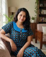 Comfortable Churidar Model Cotton Nighty with Buttons - 55 Inches Long - Black