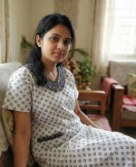 Comfortable Churidar Model Cotton Nighty with Peter-Pan Collar - 55 Inches Long - White