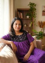 Comfortable Front Open Cotton Nighty With Buttons - 57 Inches long - Purple