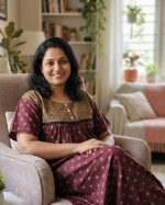 Comfortable Front Open Cotton Nighty With Buttons - 57 Inches long - Maroon + Chocolate Brown