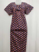 Traditional Cotton Nighty, 55 Inches Length - Bark Blue - Image 4