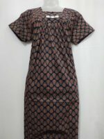 Traditional Ajrakh Nighty, 55 Inches Length - Blue - Image 4