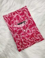 Traditional Cotton Frock Nighty, 55 Inches Length - Rose - Image 3