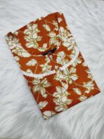 Comfortable Churidar Model Cotton Nighty, 55 Inches Long, 3/4th Sleeves - Orange - Image 3