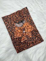 Traditional Cotton Nighty, 55 Inches Length - Black - Image 3