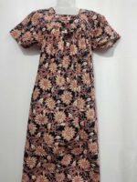 Traditional Cotton Nighty, 55 Inches Length - Black - Image 4