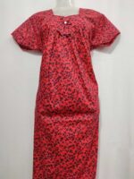 Traditional Cotton Nighty, 55 Inches Length - Peach - Image 4