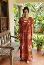 Traditional Chungidi Nighty, 55 Inches Length - Maroon - Image 2