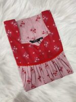 Front Open Cotton Nighty With Buttons, 55 Inches Long - Image 3