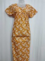 Traditional Cotton Nighty, 55 Inches Length - Yellow - Image 4