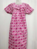 Traditional Fabric Cotton Nighty, 55 Inches Length - Rose - Image 4