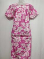 Traditional Cotton Nighty, 55 Inches Length - Rose - Image 4