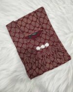 Traditional Ajrakh Nighty, 55 Inches Length - Maroon - Image 3