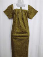 Front Open Cotton Nighty With Buttons, Hacoba Yoke, 55 Inches - Image 4