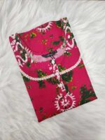 Comfortable Churidar Model Cotton Nighty, 55 Inches Long, 3/4th Sleeves - Magenta - Image 3