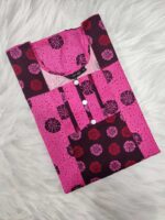 Comfortable Churidar Model Cotton Nighty, 55 Inches Long - Rose - Image 3