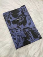 Front Open Cotton Nighty With Buttons, 55 Inches - Dark Blue - Image 3