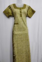 Comfortable Churidar Model Cotton Nighty, 55 Inches Long - Green - Image 4