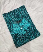 Traditional Cotton Nighty, 55 Inches Length - Black + Green - Image 3