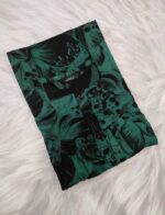 Front Open Cotton Nighty With Buttons, 55 Inches - Green - Image 3