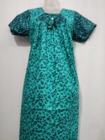 Traditional Cotton Nighty, 55 Inches Length - Green - Image 4
