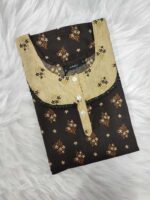 Comfortable Churidar Model Cotton Nighty, 55 Inches Long- Brown - Image 4