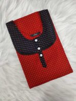 Comfortable Churidar Model Cotton Nighty, 55 Inches Long - Red - Image 3