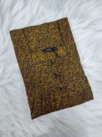 Comfortable Churidar Model Cotton Nighty, 55 Inches Long, 3/4th Sleeves - Yellow - Image 2