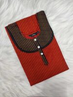 Comfortable Churidar Model Cotton Nighty, 55 Inches Long - Red - Image 3