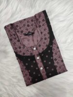 Comfortable Churidar Model Cotton Nighty, 55 Inches Long - Image 3