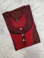 Comfortable Churidar Model Cotton Nighty, 55 Inches Long - Image 3