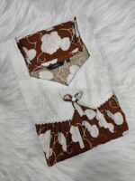 Traditional Cotton Nighty, 55 Inches Length, Hacoba Yoke - Brown - Image 3