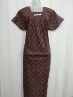 Traditional Ajrakh Nighty, 55 Inches Length - Maroon - Image 4