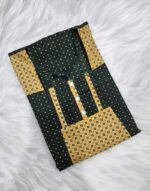 Comfortable Churidar Model Cotton Nighty, 55 Inches Long - Yellow + Dark Green - Image 3