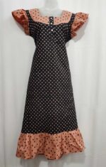 Short And Trendy Cotton Nighty with Round Neck - Black - Image 4