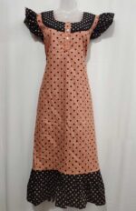 Short And Trendy Cotton Nighty with Round Neck - Peach - Image 4