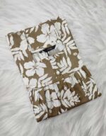 Front Open Cotton Nighty With Buttons, 55 Inches - Image 3