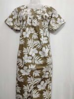 Front Open Cotton Nighty With Buttons, 55 Inches - Image 4